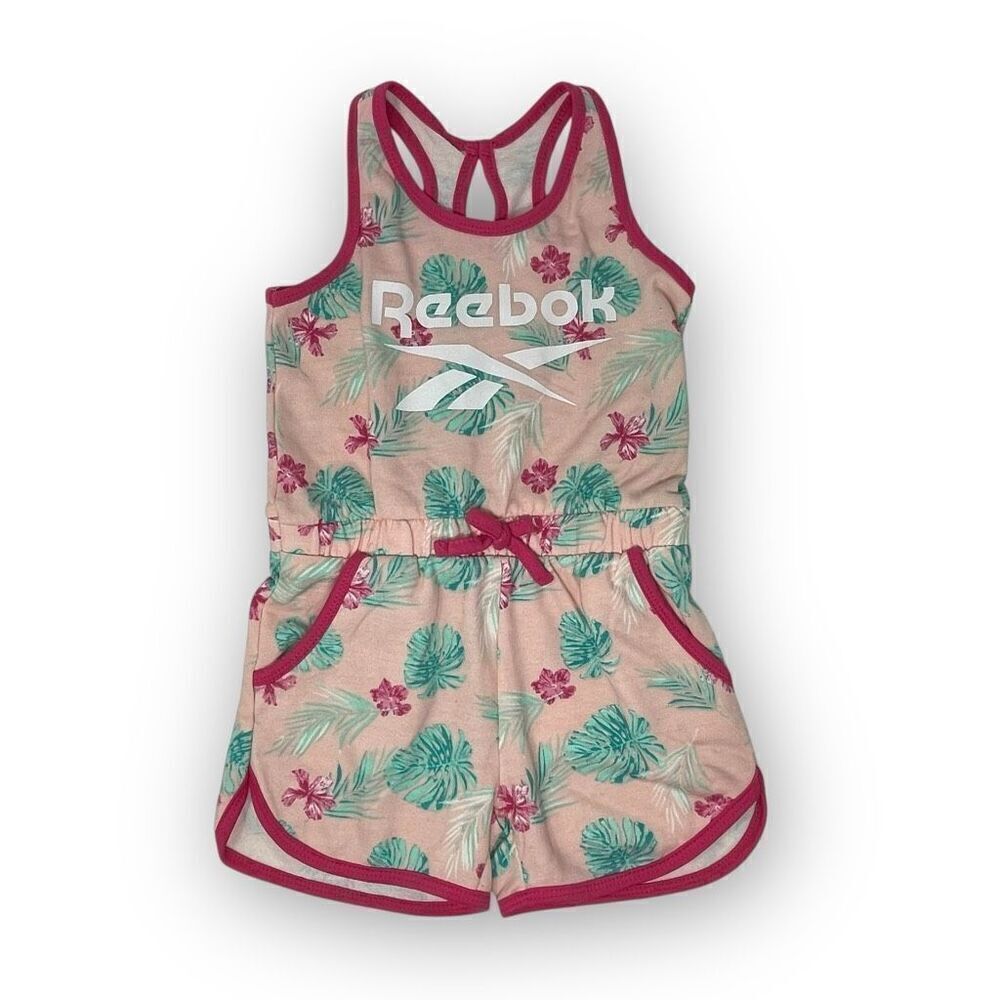 Reebok Romper Sleeveless French Terry Romper One Piece Set Little Girls Size 5